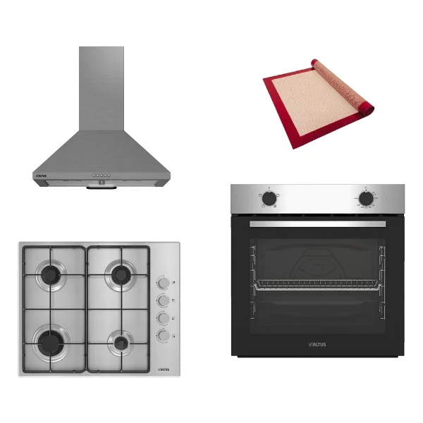 Altus New Inox 3 Lü Ankastre Set (Ala 310 I - Ala 181 Gıd - Ala 522 I) - Silikon Yanmaz Yapışmaz Pişirme Matı İle Birlikte - Görsel 7