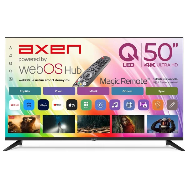 Axen Ax50quprl-W02m 4K Ultra HD 50" 126 Ekran Uydu Alıcılı Webos Smart QLED TV - Görsel 8