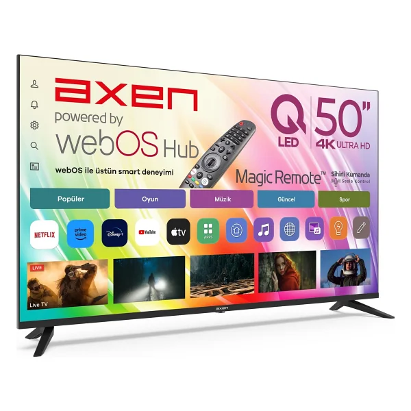 Axen Ax50quprl-W02m 4K Ultra HD 50" 126 Ekran Uydu Alıcılı Webos Smart QLED TV - Görsel 2