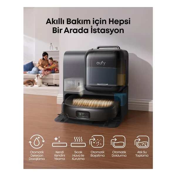 Anker Eufy Omni E28 Halı Ve Koltuk Yıkama + Çöp İstasyonlu Akıllı Robot Süpürge - Görsel 6