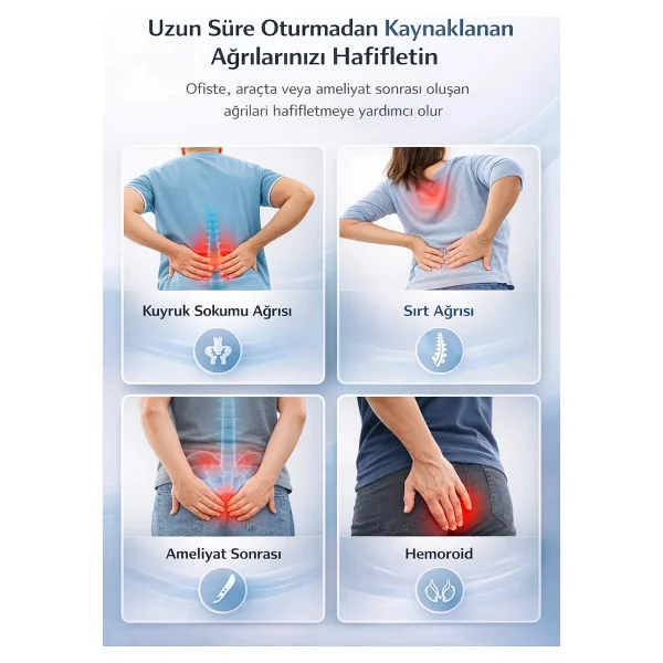 Corelife Ortopedik Oturma Simidi Hemoroid Basur Minderi Kuyruk Sokumu Destek Yastığı - Görsel 5