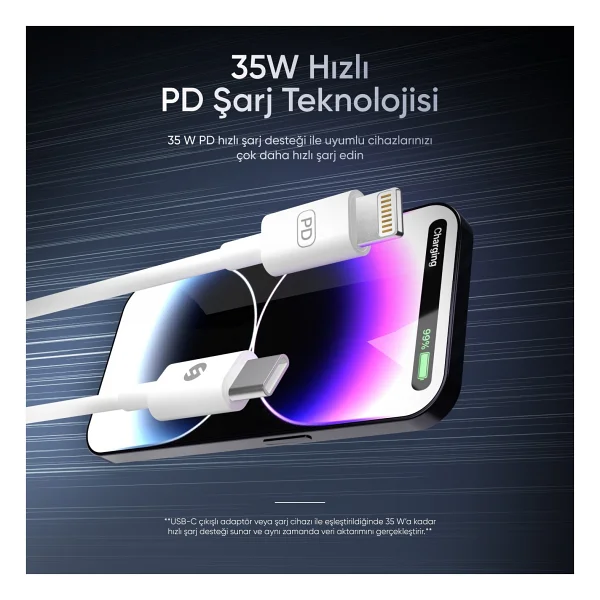 S-Link Sl-C120 1 M Type-C To Lightning Hızlı Şarj Kablosu - Görsel 2