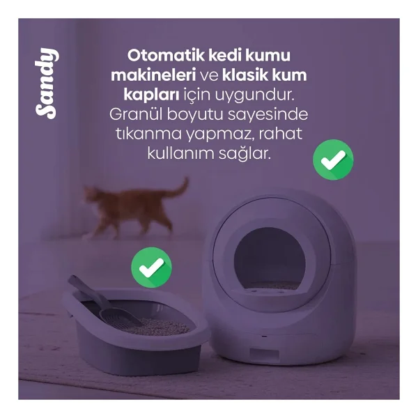 Sandy Aktif Karbonlu Topaklanan Kedi Kumu 10kg - Görsel 3