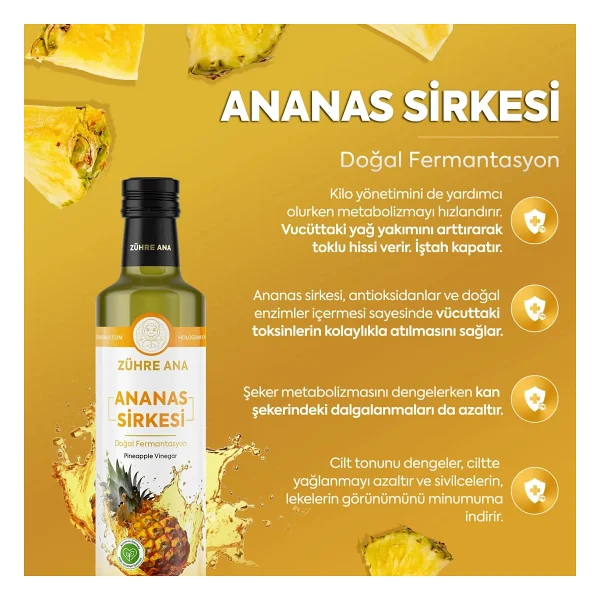Zühre Ana Ananas Sirkesi 500 Ml - Görsel 2