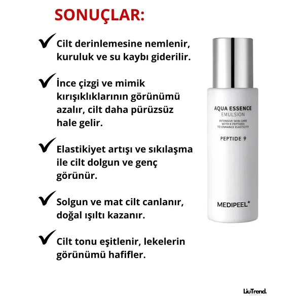 Medıpeel Peptide 9 Aqua Essence Emulsion Nemlendirici 250 Ml Yaşlanma Karşıtı Emülsiyon - Görsel 3