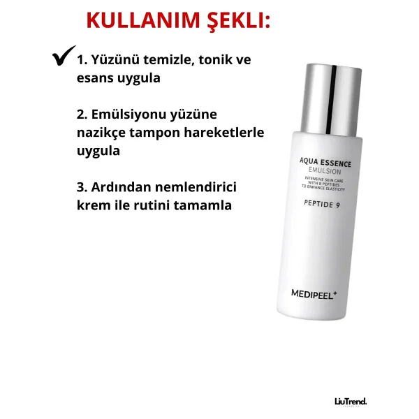 Medıpeel Peptide 9 Aqua Essence Emulsion Nemlendirici 250 Ml Yaşlanma Karşıtı Emülsiyon - Görsel 5