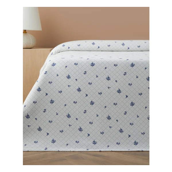 English Home Heritage Blue Baskılı Pamuklu Çift Kişilik Pike 200x220 Cm Mavi - Görsel 2