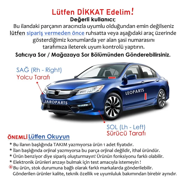 Leoparts Toyota Corolla Arka Tampon Reflektörü Sağ 2013-2018 81910-02160 - Görsel 3