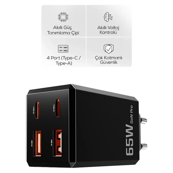 Xenon Smart X6425 65 W Type-C Kablolu Hızlı Şarj Aleti - Görsel 4