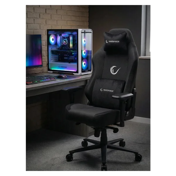 Rampage Kl-R72 Woof Üst Seviye Terletmez Kumaş Siyah Oyuncu Koltuğu - Görsel 3