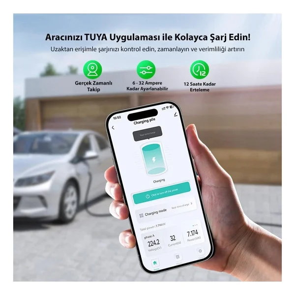 Evwallbox 11 Kw Mobil Taşınabilir Elektrikli Araç Şarj İstasyonu - Görsel 4