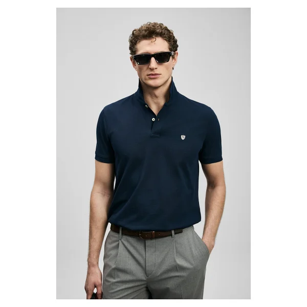 Lufian Laon Smart Regular Fit Lacivert Kısa Kollu Polo Yaka Erkek Tişört - Görsel 7