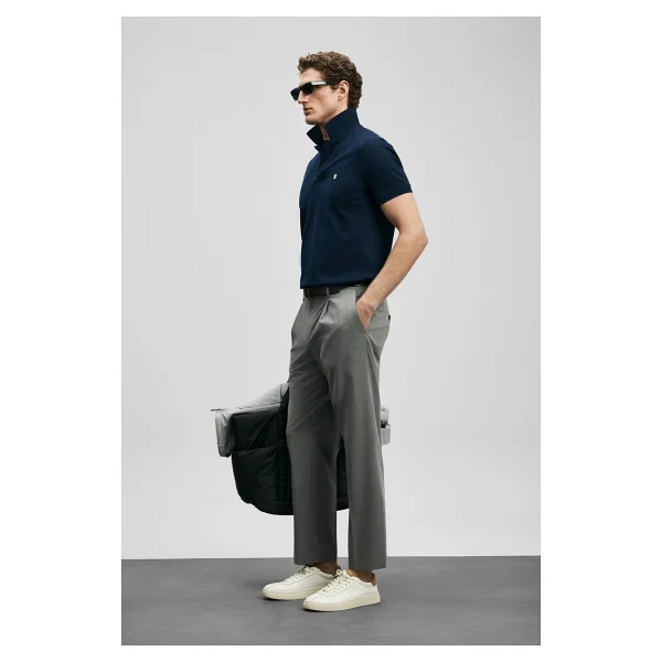 Lufian Laon Smart Regular Fit Lacivert Kısa Kollu Polo Yaka Erkek Tişört - Görsel 2