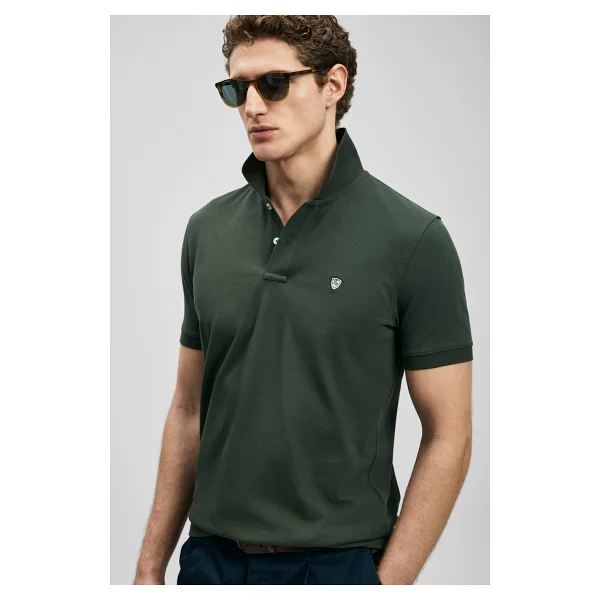 Lufian Laon Smart Regular Fit Haki Kısa Kollu Polo Yaka Erkek Tişört - Görsel 4