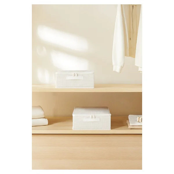 Home Wave 2'li Gri Pötikare Destekli Kutu Hurç Set 31 X 38 X 12 Cm - Görsel 2