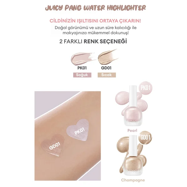 Missha Apieu Juicy-Pang Water Gd01 Likit Highlighter - Görsel 4