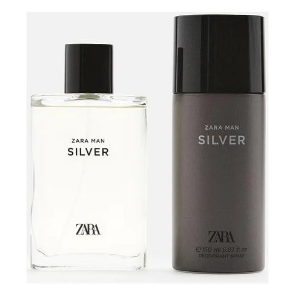 Zara Man Silver EDT 90ML (3.04 FL Oz) + Deodorant Spray EDC 150ML (5.07 FL Oz) - Görsel 5