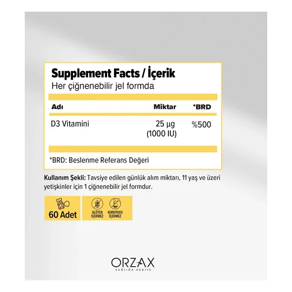 Ocean Gummies Vitamin D3 1000 IU Çiğnenebilir 60 Softjel - Görsel 8