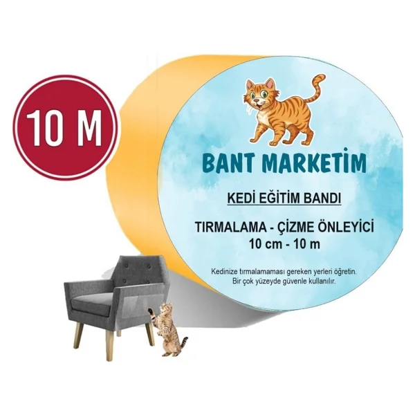 Kedi Caydırıcı Eğitim Bandı, Mobilyalar Için Tırmalamaya Karşı Önleyici, %100 Şeffaf10 Cm X 10 Mt - Görsel 5
