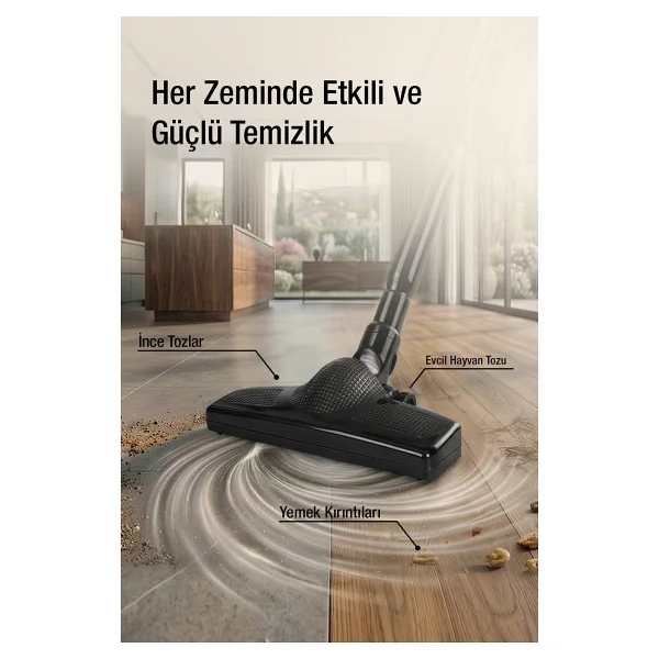 Fantom Speedy Pro Du 2100 Siyah Dikey Elektrikli Süpürge - Görsel 6
