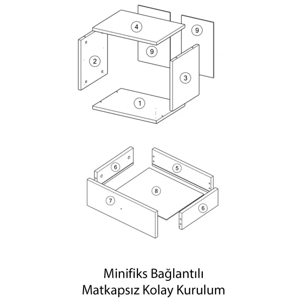 Montenero K3 2 Çekmeceli Komodin - Görsel 9