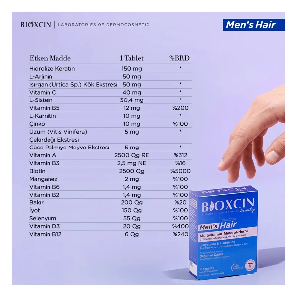 Bioxcin Men's Hair 30 Tablet - Görsel 5