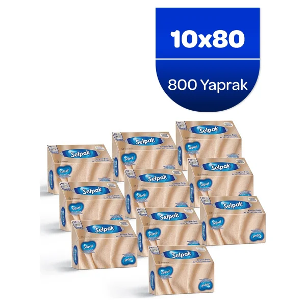 Selpak Selpak El Ve Yüz Havlusu Kutulu Kaşmir Özlü 10x80 Yaprak - Görsel 10