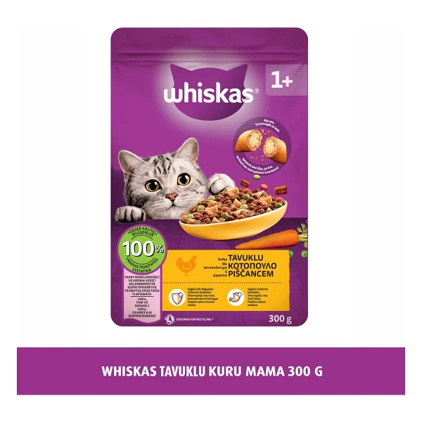 Whiskas Tavuklu Ve Sebzeli 300 Gr Yetişkin Kuru Kedi Maması - Görsel 5