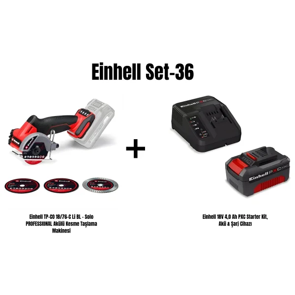 Einhell Tp-Co 18/76-C Li Bl Tek Akülü 4 Ah Taşlama Makinesi - Görsel 4