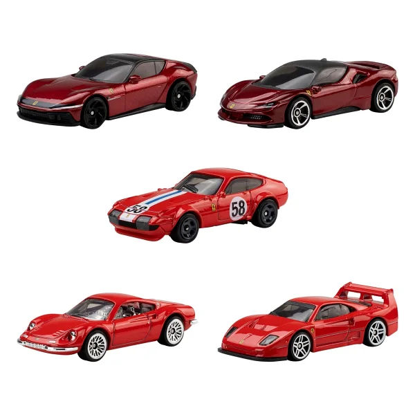 Hot Wheels Ferrari 5'li Araba Seti Jln12 - Görsel 9