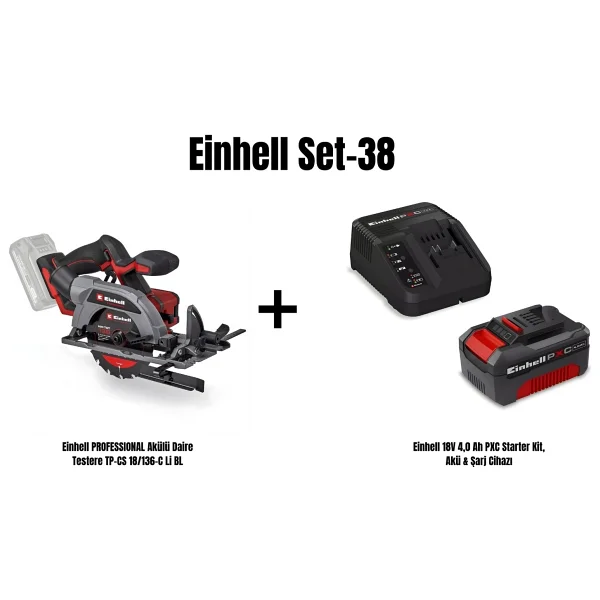 Einhell TP-CS 18/136-C Li BL Tek Akülü 4 Ah Daire Testere - Görsel 4