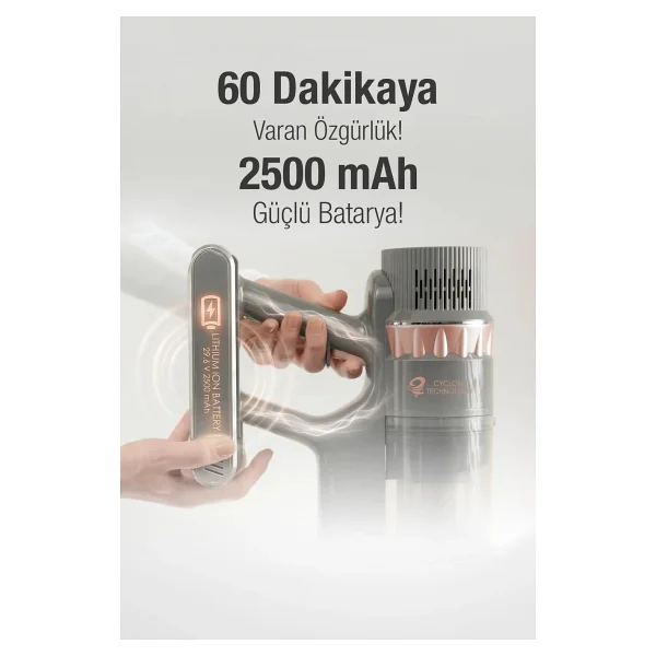 Fantom Quantum P 2050 Islak Kuru Şarjlı Dikey Süpürge - Görsel 3