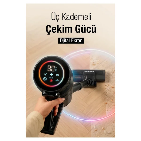 Fantom Quantum P 2050 Siyah Islak Kuru Şarjlı Dikey Süpürge - Görsel 2