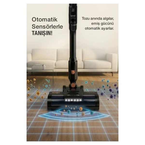Fantom Quantum P 2050 Siyah Islak Kuru Şarjlı Dikey Süpürge - Görsel 4