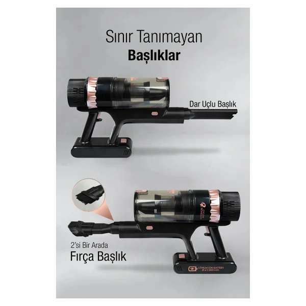 Fantom Quantum P 2050 Siyah Islak Kuru Şarjlı Dikey Süpürge - Görsel 8
