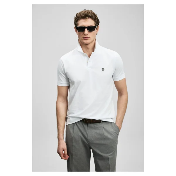 Lufian Laon Smart Regular Fit Beyaz Kısa Kollu Polo Yaka Erkek Tişört - Görsel 7