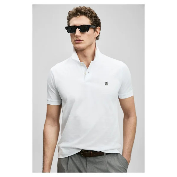 Lufian Laon Smart Regular Fit Beyaz Kısa Kollu Polo Yaka Erkek Tişört - Görsel 5