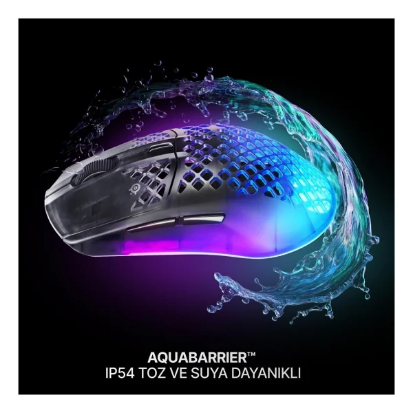Steelseries Aerox 3 Wireless Gen 2 4K Shadow RGB Şarjlı Ergonomik Optik Kablosuz Oyuncu Mouse - Görsel 7