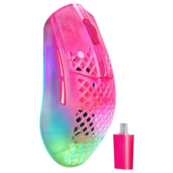 Steelseries Aerox 3 Wireless Gen 2 4K Magenta Haze RGB Şarjlı Ergonomik Optik Kablosuz Oyuncu Mouse - Görsel 9