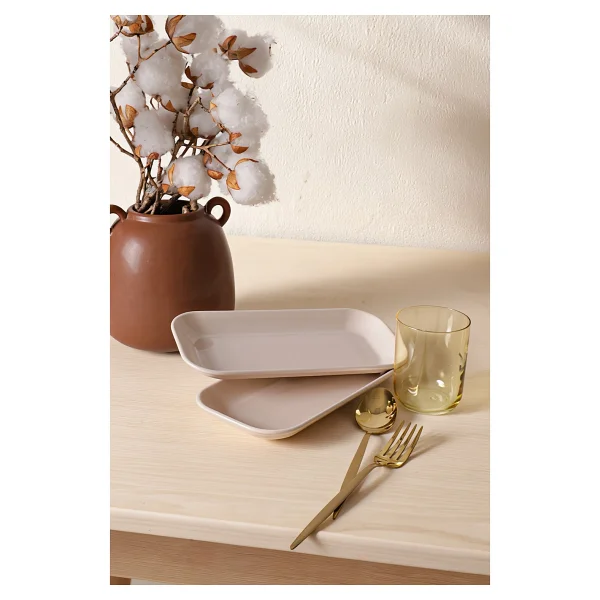 Keramika Pergamon Krem 030 26 Cm 2'li Kayık Tabak - Görsel 2