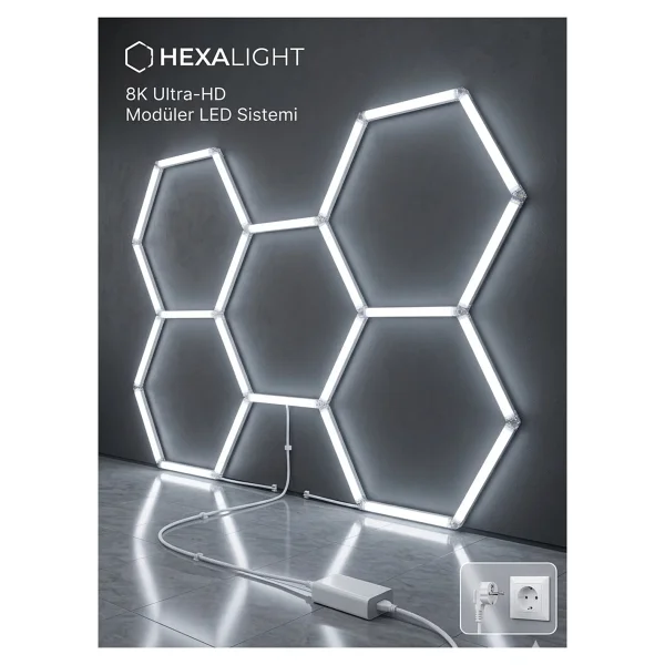 Kendal Ksl2431 LED Altıgen Lınear Armatür Ararenk - Standart - Beyaz - Görsel 2