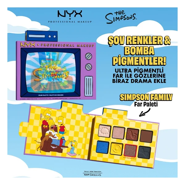 Nyx Professional Makeup Simpsons Koleksiyonu Simpsons Family Renkli Far Paleti - Görsel 2