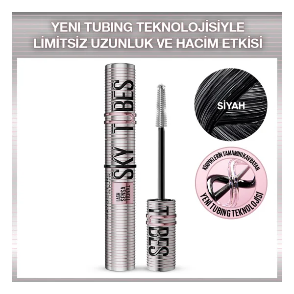 Maybelline New York Lash Sensational Sky Tubes Siyah Tubing Maskara - Görsel 3