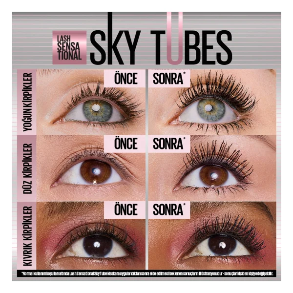 Maybelline New York Lash Sensational Sky Tubes Siyah Tubing Maskara - Görsel 5