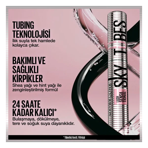 Maybelline New York Lash Sensational Sky Tubes Siyah Tubing Maskara - Görsel 6