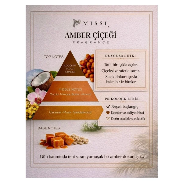Missi Ahşap Fitilli Amber Çiçeği Kokulu Ekru Craklıng Vegan Mum (Çıtırtılı) - Görsel 7