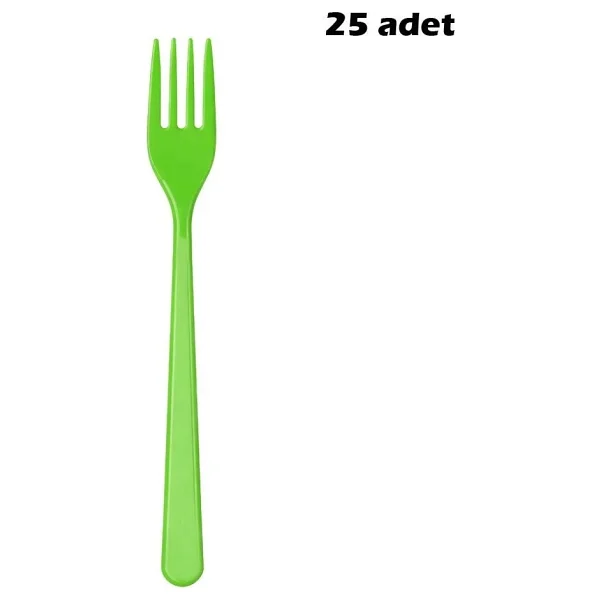 Plastik Çatal 25'li Yeşil - Görsel 2