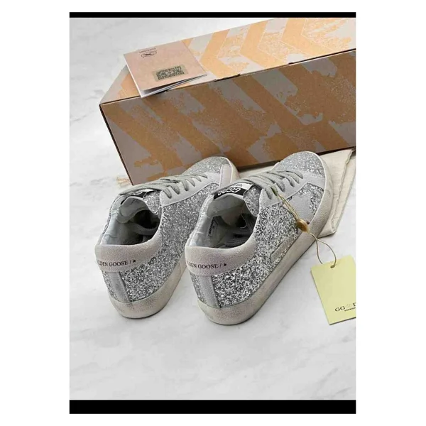 Golden Goose Gümüş Simli Yıldız Kadın Sneaker - Gri-Bej - 39 - Görsel 2
