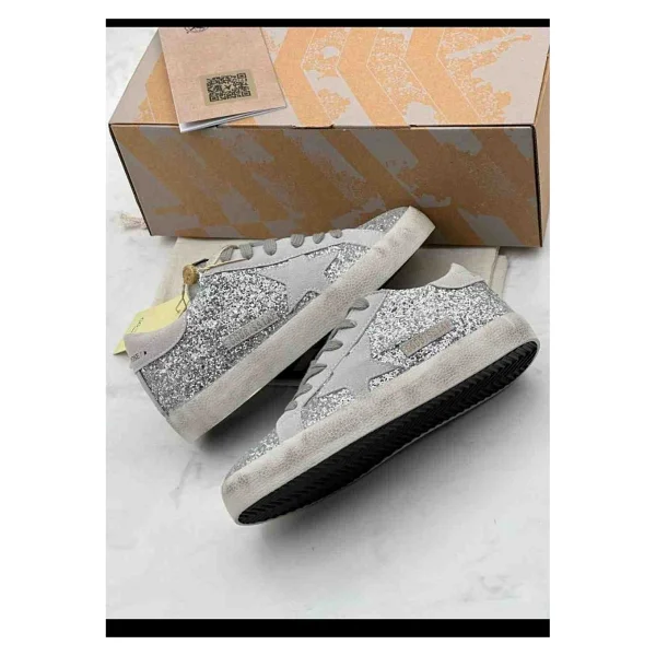 Golden Goose Gümüş Simli Yıldız Kadın Sneaker - Gri-Bej - 39 - Görsel 3