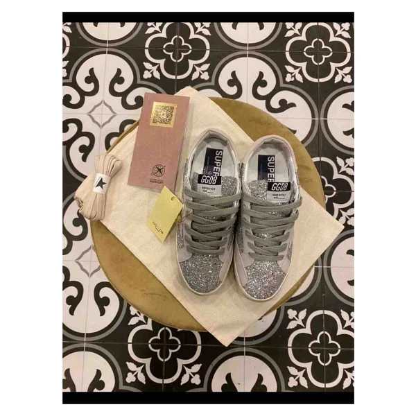 Golden Goose Gümüş Simli Yıldız Kadın Sneaker - Gri-Bej - 39 - Görsel 4